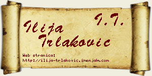 Ilija Trlaković vizit kartica